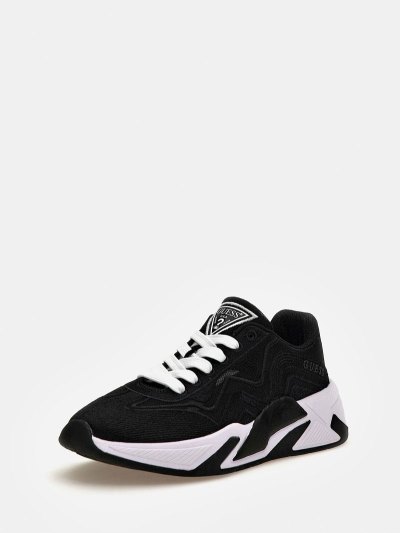 Női Guess Enie Triangle Logo Futócipő Fekete | HU-844496