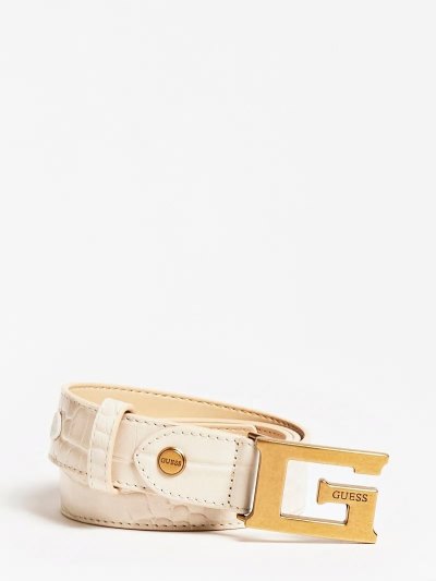 Női Guess Enisa Croc Print Belt Öv Bézs | HU-523114