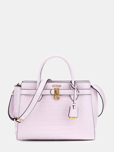 Női Guess Enisa Croc Print Kézitáska Piros | HU-704644