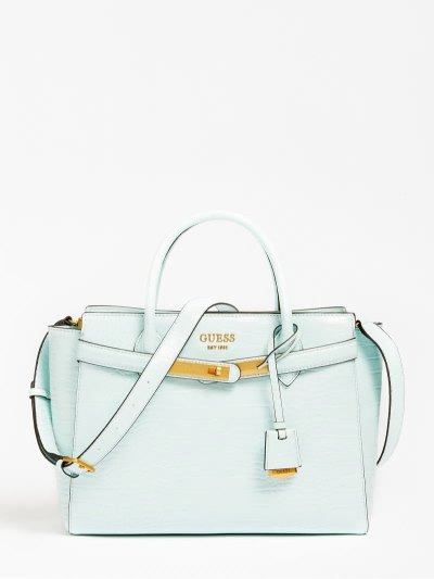 Női Guess Enisa Croc Print Kézitáska Türkiz | HU-756206