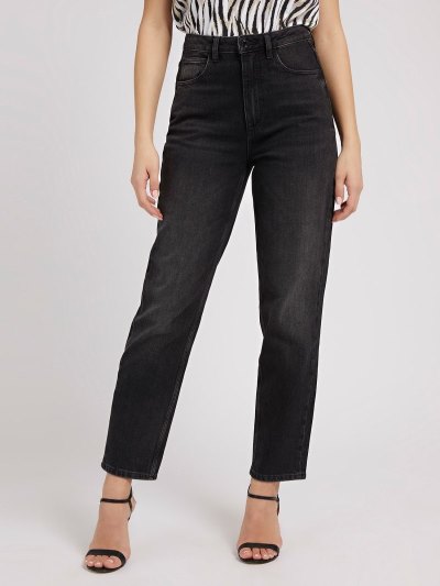 Női Guess Farmer Nadrág Mom Fit Ruházat Fekete | HU-216551