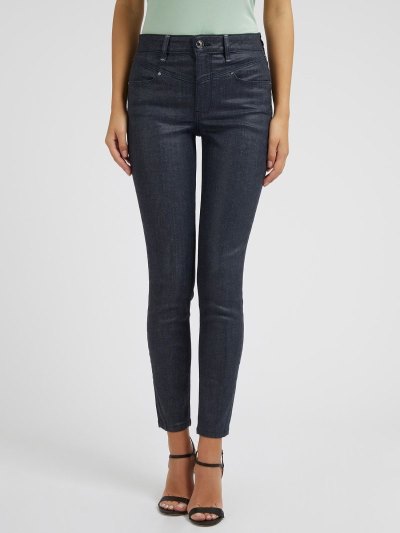 Női Guess Farmer Nadrág Sovány Fit Coated Ruházat Kék | HU-877958