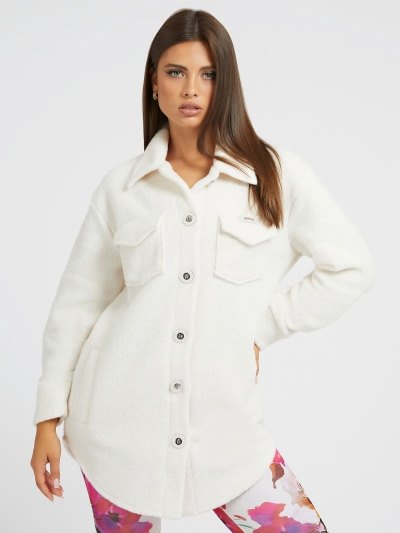 Női Guess Faux Fur Shirt Ruha Barna | HU-380191