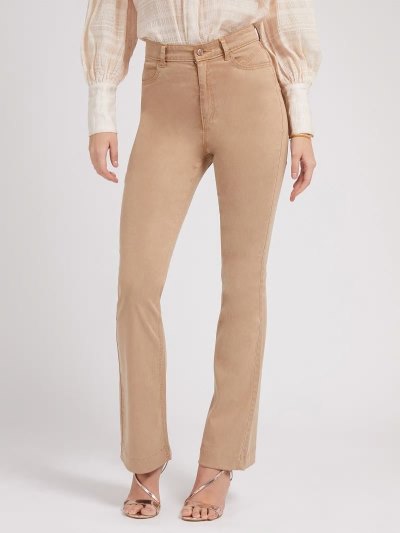 Női Guess Fit And Flare Satin Nadrág Barna | HU-761629