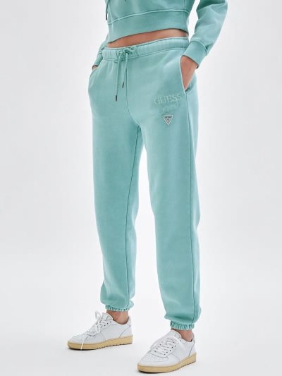 Női Guess Front Logo Jogger Pant Jogger Nadrág Zöld | HU-907474