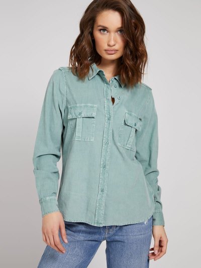Női Guess Front Pockets Ingek Teal | HU-389310