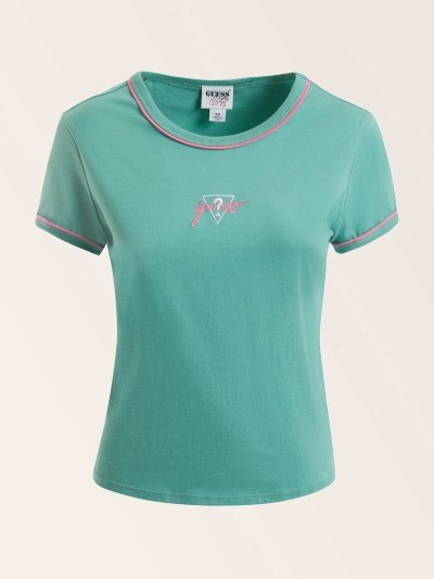 Női Guess Front-logo Póló Kék | HU-431102