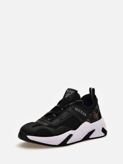 Női Guess Geniver Contrasting-material Futócipő Fekete | HU-828804