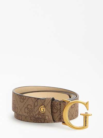 Női Guess Ginevra 4g Logo Belt Öv Bézs | HU-551682