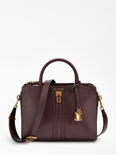 Női Guess Ginevra Python-print Kézitáska Piros | HU-861267