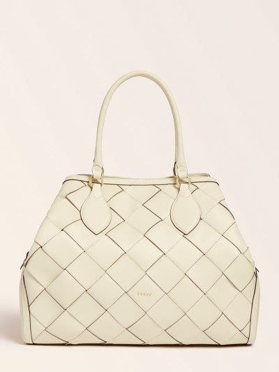 Női Guess Giorgia Large Luxe Real Bőr Kézitáska Fehér | HU-532466