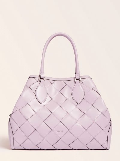 Női Guess Giorgia Large Luxe Real Bőr Kézitáska Lilac | HU-686699