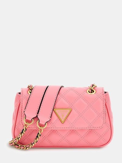 Női Guess Giully Steppelt Mini Crossbody Táska Fukszia | HU-420626