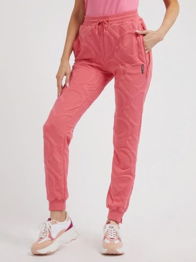Női Guess Gj Logo Embossed Jogger Pant Jogger Nadrág Világos Piros | HU-523138