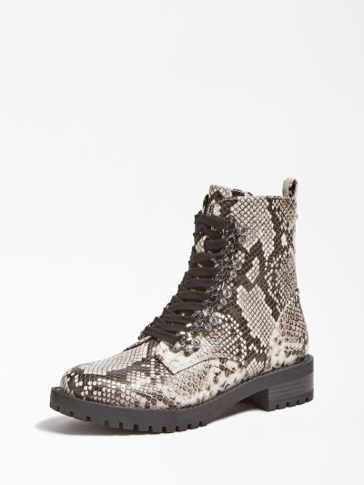 Női Guess Hinlee Python Print Bokacsizma Szürke | HU-516808