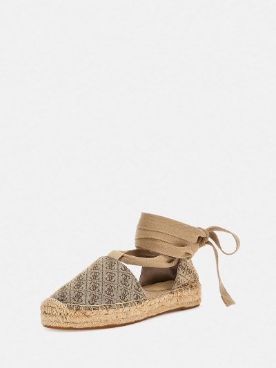 Női Guess Jalene 4g Logo Espadrille Bézs | HU-822808