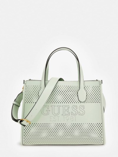 Női Guess Katey Perforated Kézitáska Aquamarine | HU-383233