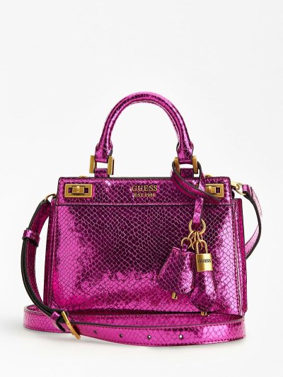 Női Guess Katey Python Mini Kézitáska Fukszia | HU-727848