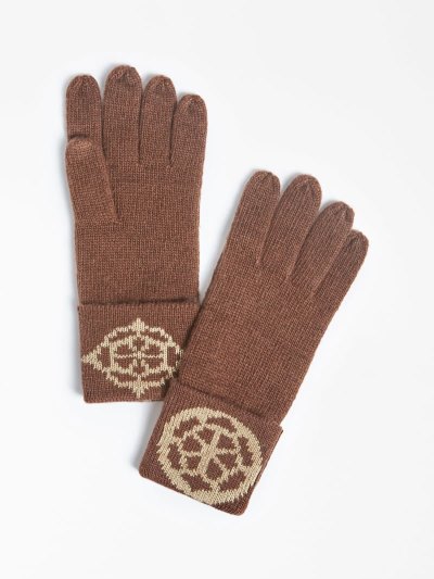 Női Guess Knit Kesztyű Barna | HU-592593