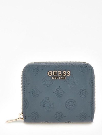 Női Guess La Femme Debossed-logo Mini Pénztárca Világos Kék | HU-154908