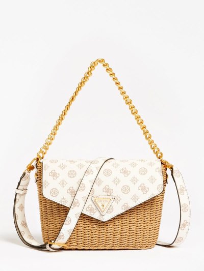 Női Guess Lilica Raffia Mini Válltáskák Bézs | HU-366210