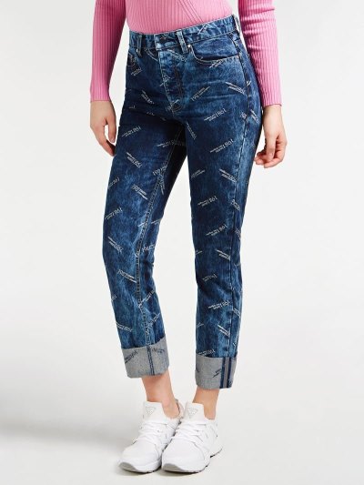 Női Guess Lurex Yarn Relaxed Fit Ruházat Kék | HU-840233