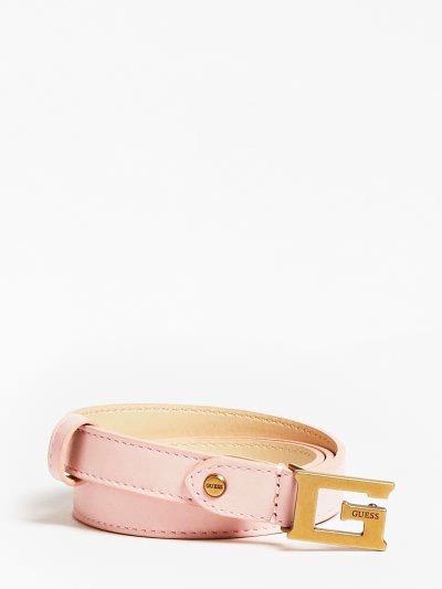 Női Guess Luxe Real Bőr Belt Öv Rózsaszín | HU-095895