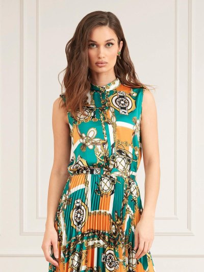 Női Guess Marciano All Over Print Felsők Narancssárga | HU-398191