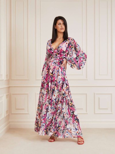 Női Guess Marciano All Over Print Long Ruha Színes | HU-615341