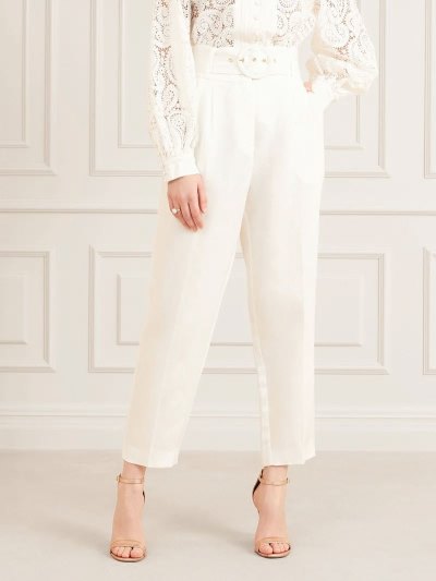Női Guess Marciano Belted Nadrág Krém | HU-237615