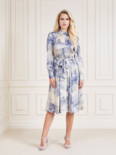 Női Guess Marciano Chemisier Ruha Fehér | HU-224948