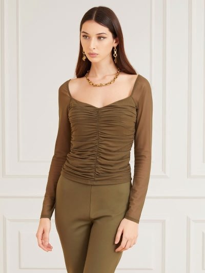 Női Guess Marciano Draped Mesh Felsők Zöld | HU-633099