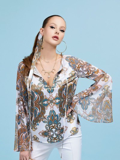 Női Guess Marciano Flower Print Blúz Színes | HU-199182