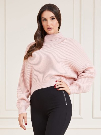 Női Guess Marciano Gyapjú Blend Pulóverek Világos Rózsaszín | HU-948137