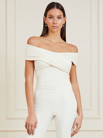 Női Guess Marciano Off-shoulder Body Body Fehér | HU-562128