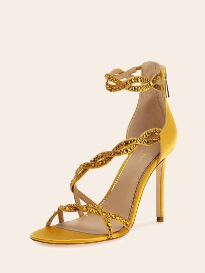 Női Guess Marciano Rhinestone Szandál Arany | HU-700744