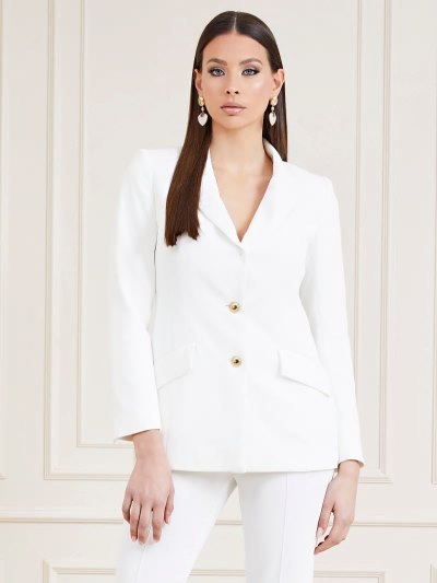 Női Guess Marciano Single Breasted Blézerek Krém | HU-725425
