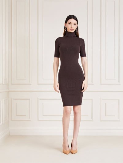 Női Guess Marciano Turtle Neck Pulóver Ruha Barna | HU-928871