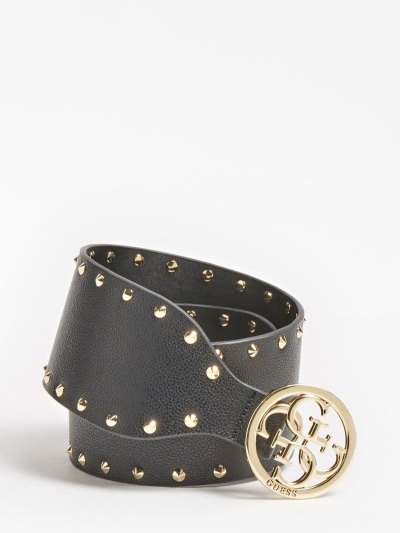 Női Guess Mika Studded Belt Öv Fekete | HU-275767