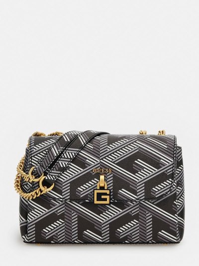 Női Guess Montreal G Cube Logo Crossbody Táska Fekete | HU-174359
