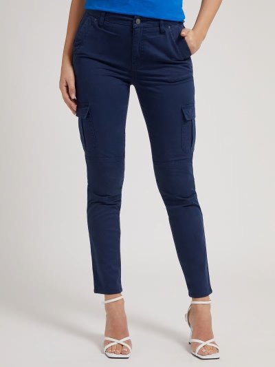 Női Guess Nadrág Cargo Fit Nadrág Kék | HU-588089