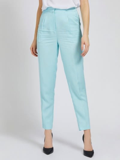 Női Guess Nadrág Marciano Linen Blend Nadrág Kék | HU-794935