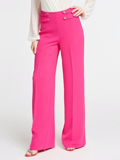 Női Guess Nadrág Marciano Pants Buttons Nadrág Fukszia | HU-289795