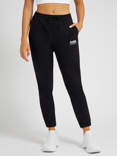 Női Guess Nadrág Side Logo Jogger Pant Jogger Nadrág Fekete | HU-627175