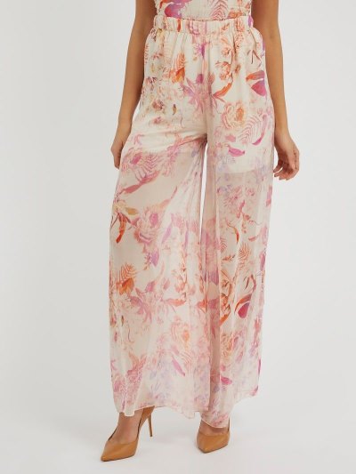Női Guess Nadrág Silk Blend Nadrág Színes | HU-350375