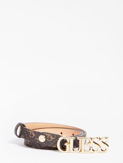 Női Guess Naya 4g Logo Belt Öv Barna | HU-353376