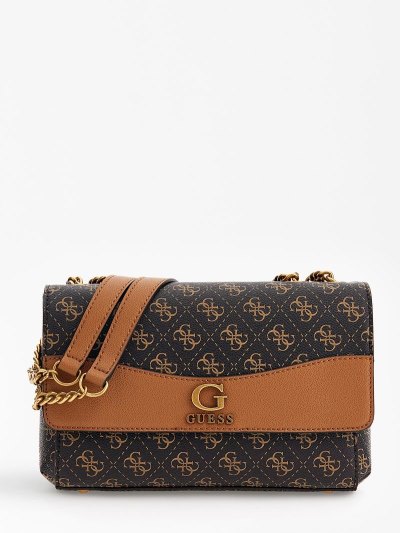 Női Guess Nell 4g Logo Crossbody Táska Barna | HU-885987