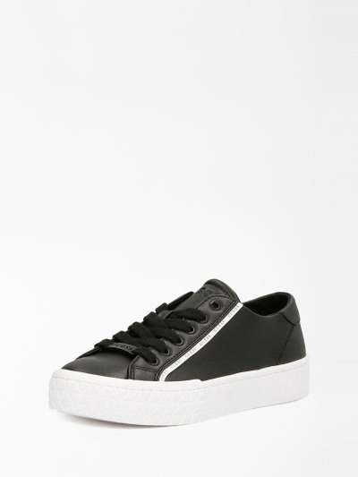 Női Guess Pardie Sneaker Logo Lettering Tornacipő Fekete | HU-578495