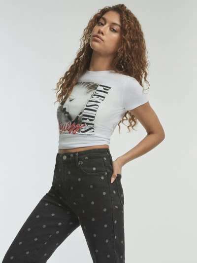 Női Guess Placed Print Crop Felsők Fehér | HU-893058