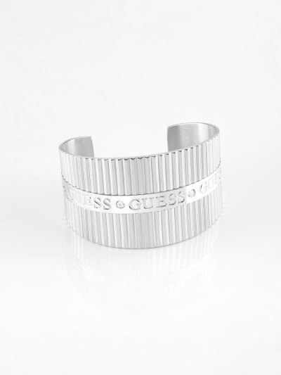 Női Guess Plisse Bangle Karkötő Titán | HU-008955